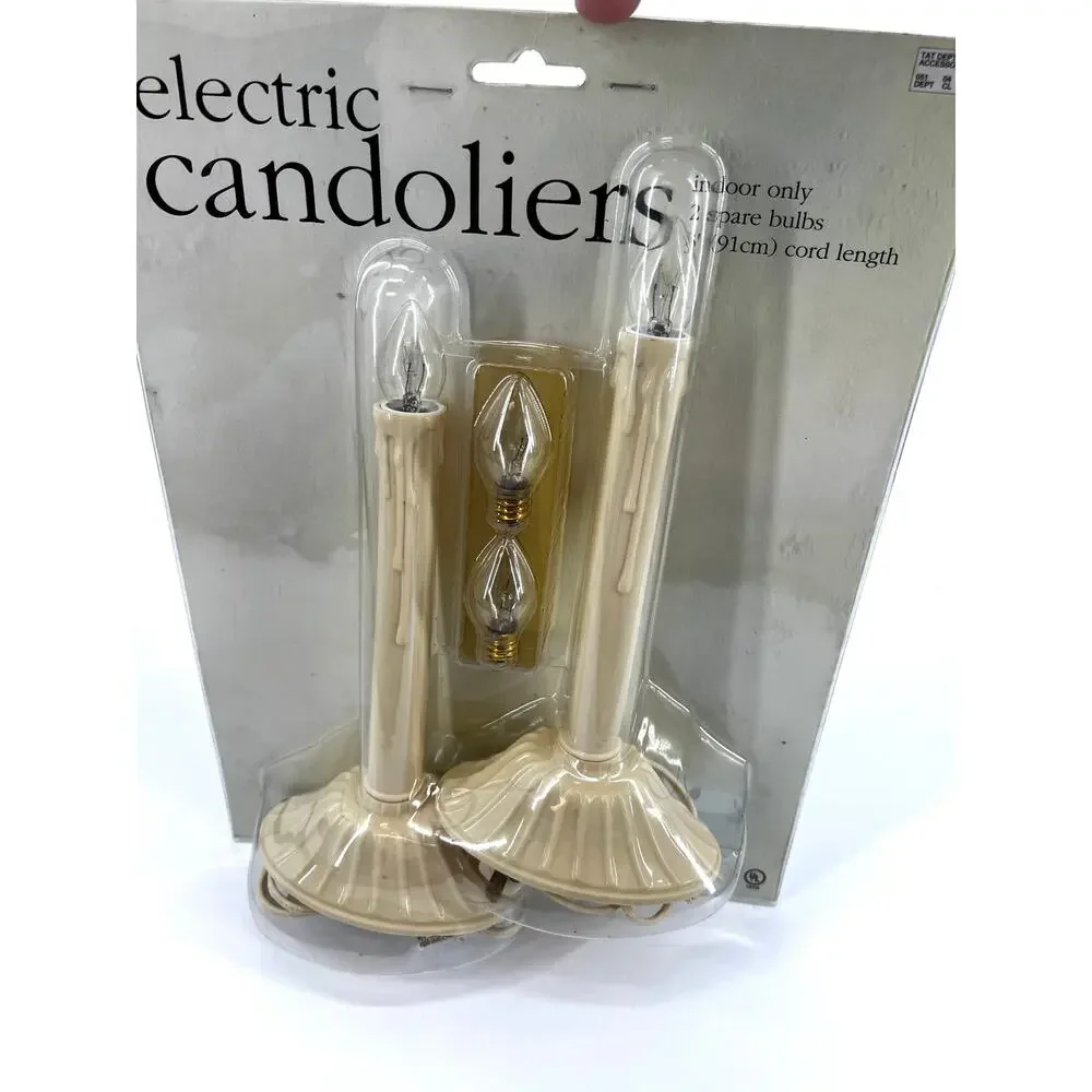 Vintage Electric Candle with Bulb Set of Two in Package NEW old Stock